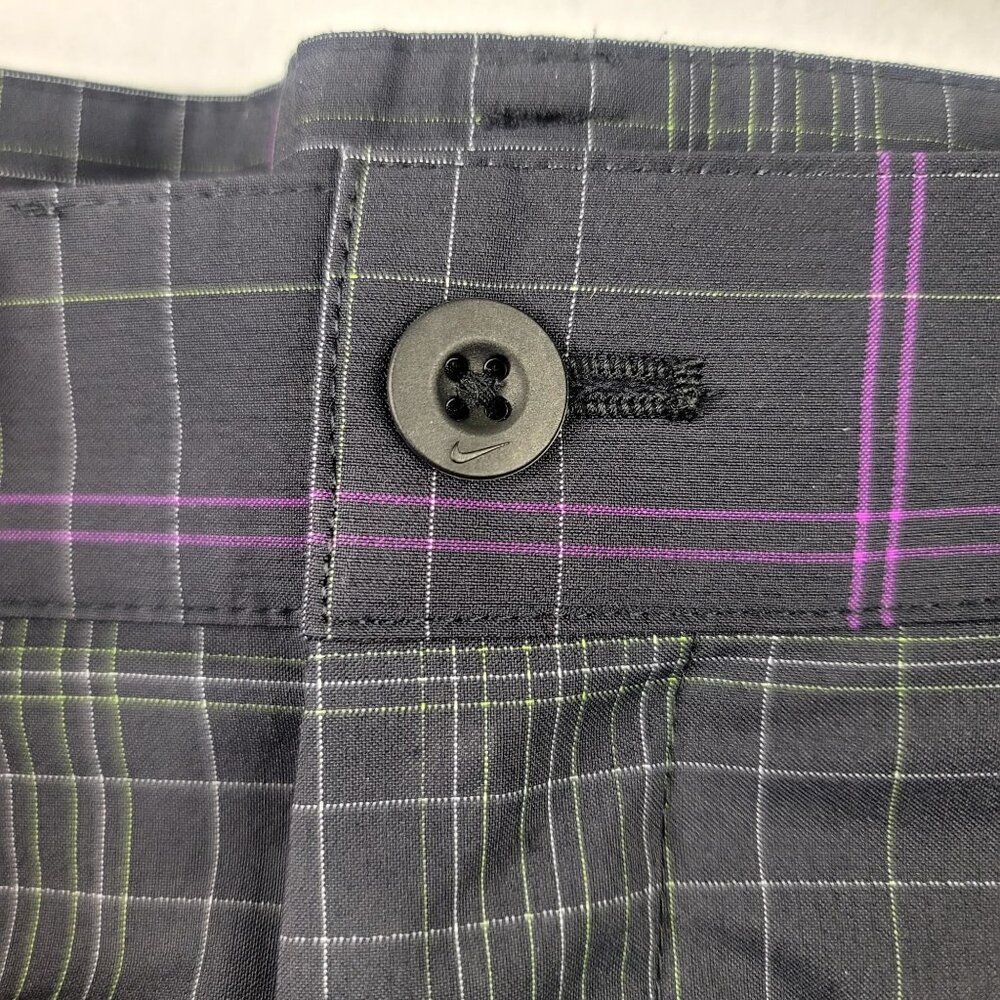 Nike Golf Mens Plaid Shorts Purple Gray Checkered Performance Fit Size 40 - Picture 2 of 12